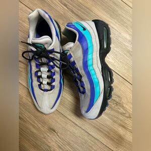 Nike Air Max 95 Sneakers in White, Blue & Teal